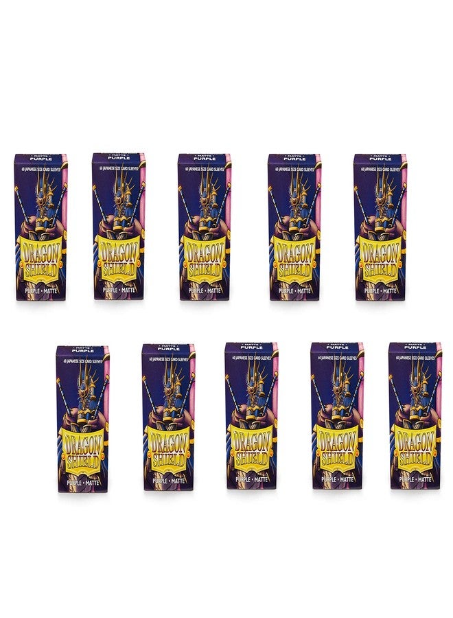dragon shield 10 Packs Dragon Shield Matte Mini Japanese Purple 60 ct Card Sleeves Display Case - Image 2